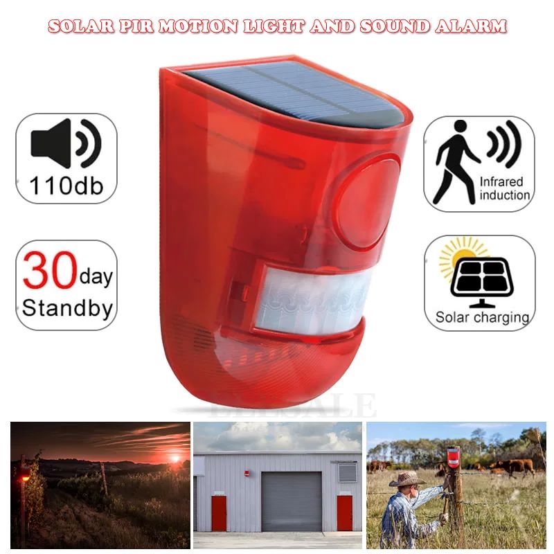 Sim Gsm Alarm - Waterdicht alarmlicht op zonne-energie Infrarood bewegingsdetectie