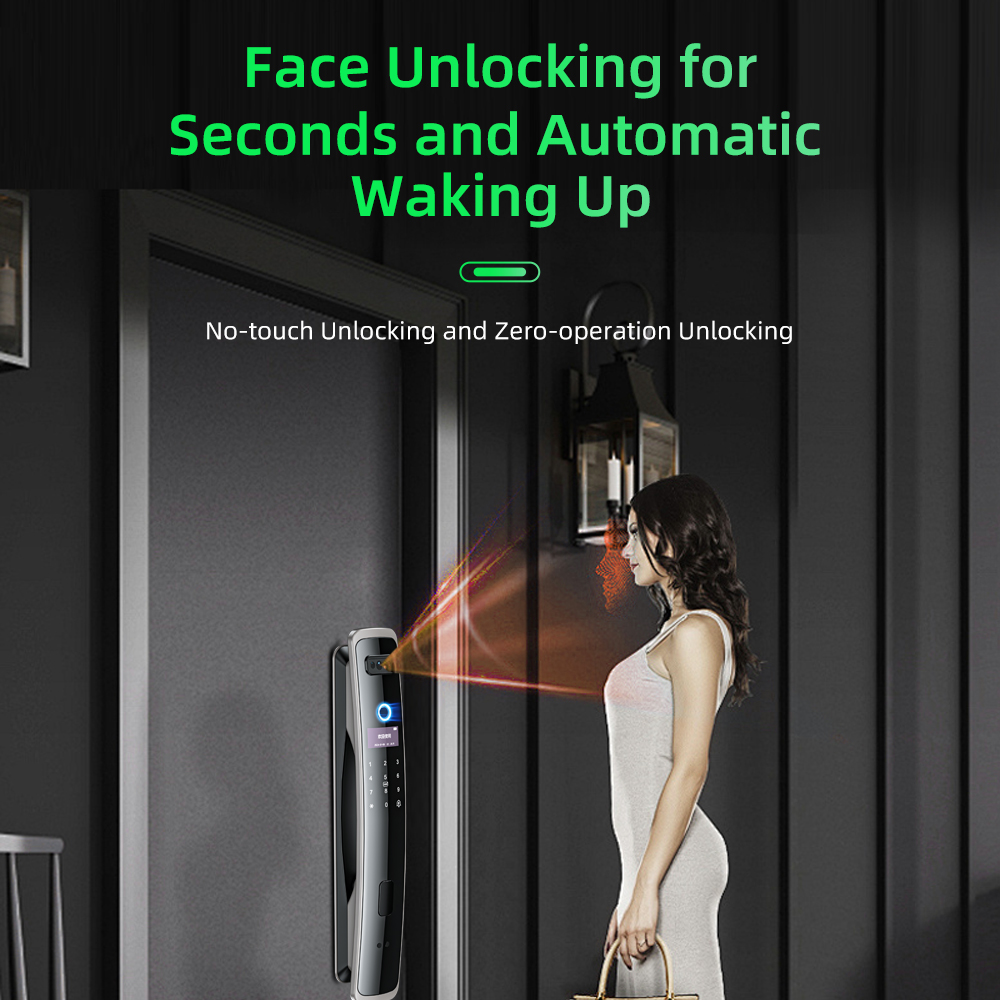 Home Security Front Door Camera - EGFirtor Smart Password Lock 3D Gezichtsherkenning